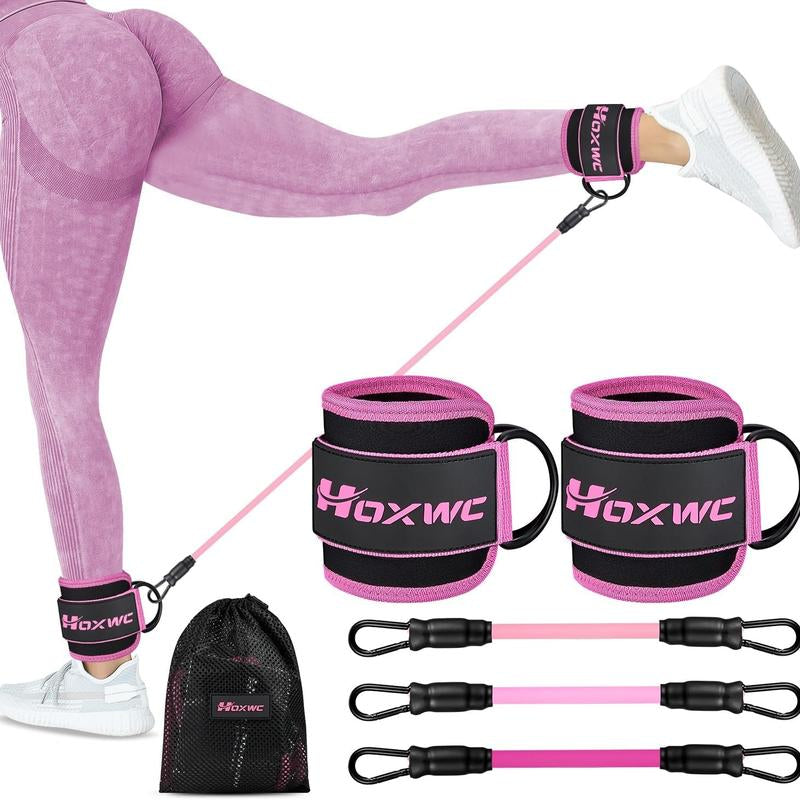 Ultimate Ankle Resistance Band Set - 3 Resistance Bands, 2 Adjustable Ankle Straps & Carry Bag for Effective Leg & Hip Workouts - Perfect Gift for Fitness Enthusiasts!