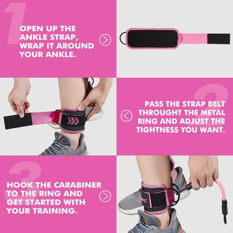 Ultimate Ankle Resistance Band Set - 3 Resistance Bands, 2 Adjustable Ankle Straps & Carry Bag for Effective Leg & Hip Workouts - Perfect Gift for Fitness Enthusiasts!