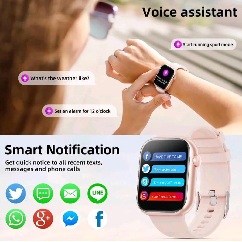 Elevate Your Fitness and Connectivity with the 2024 1.85-Inch Smartwatch - Stylish Silicone Fitness Tracker for Men and Women