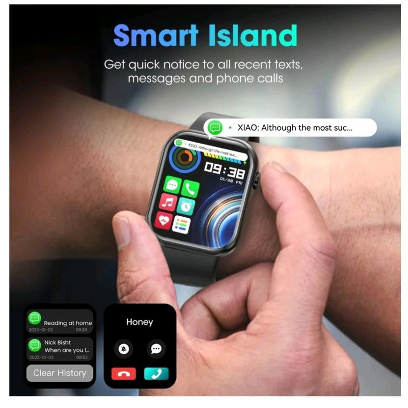 Elevate Your Fitness and Connectivity with the 2024 1.85-Inch Smartwatch - Stylish Silicone Fitness Tracker for Men and Women