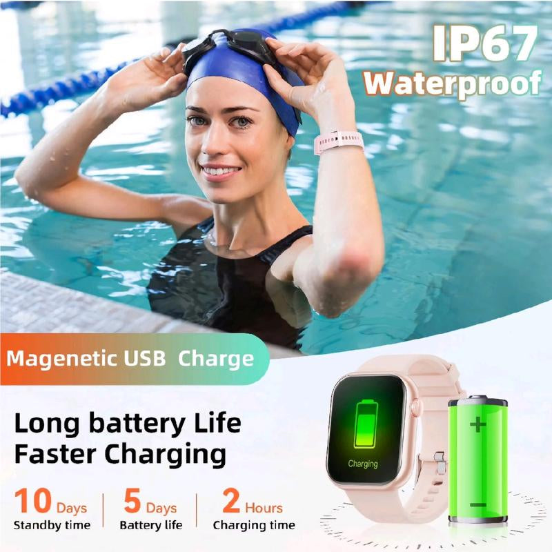 Elevate Your Fitness and Connectivity with the 2024 1.85-Inch Smartwatch - Stylish Silicone Fitness Tracker for Men and Women