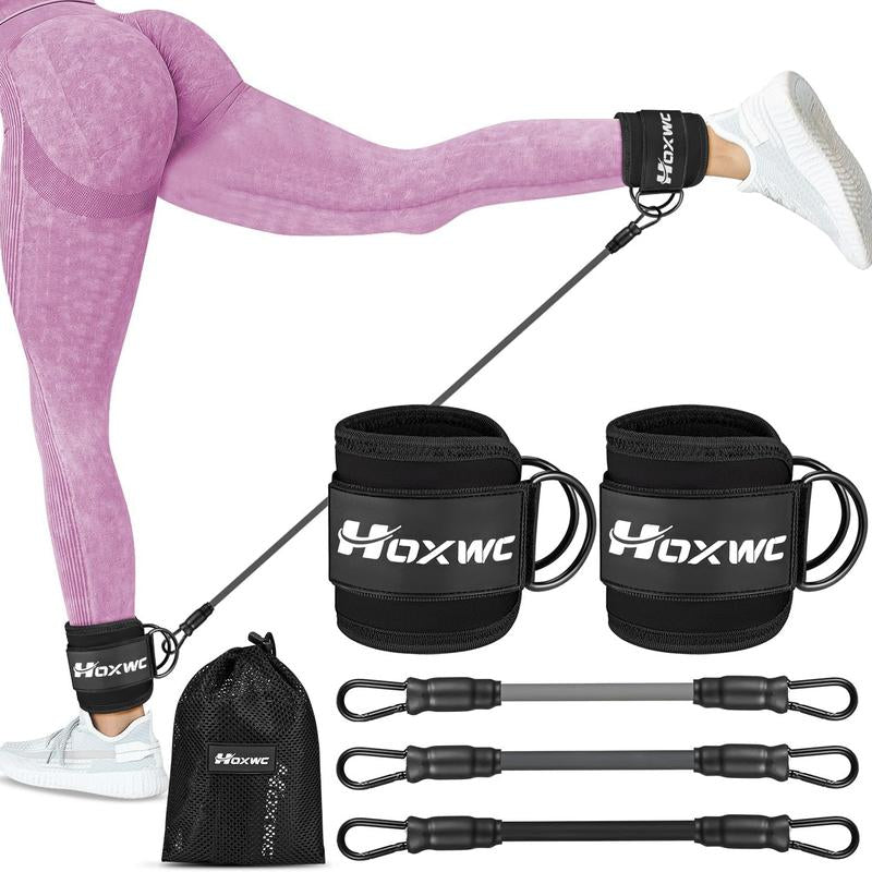 Ultimate Ankle Resistance Band Set - 3 Resistance Bands, 2 Adjustable Ankle Straps & Carry Bag for Effective Leg & Hip Workouts - Perfect Gift for Fitness Enthusiasts!